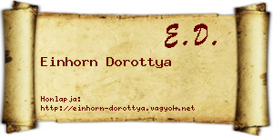Einhorn Dorottya névjegykártya